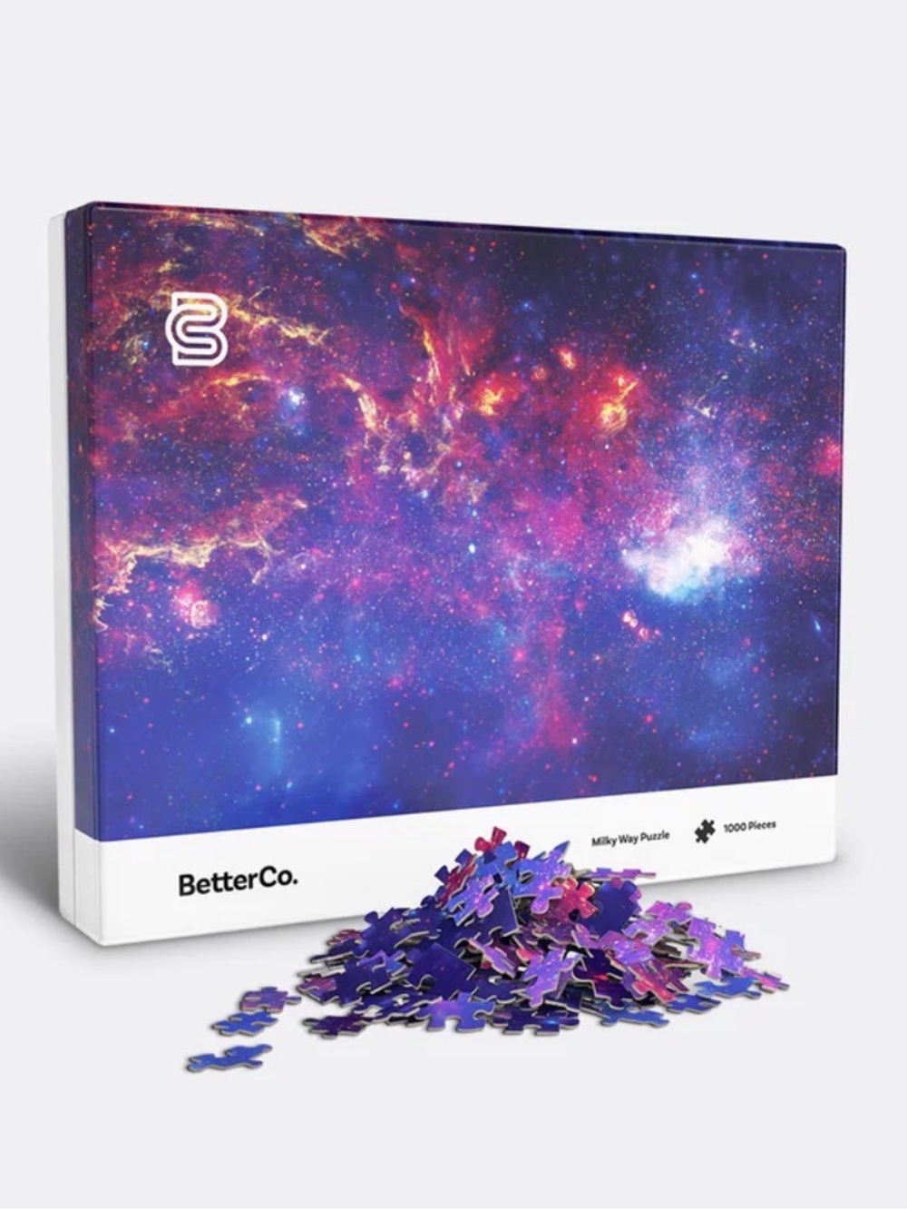 BetterCo Milky Way 1000-Piece Puzzle - Galaxy Print (Purple/Blue/Pink)
